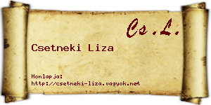 Csetneki Liza névjegykártya